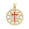 Religion Cross Brass Micro Pave Clear Cubic Zirconia Pendants CU-CBA83A6-03A-G-2