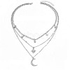 Moon Star Alloy Crystal Rhinestone Pendant 3 Layer Necklaces for Women FS-WG5D7AF-02-1