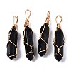 Natural Black Stone Big Pendants G-T122-70A-1