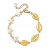 2Pcs 2 Styles 304 Stainless Steel & Synthetic Turquoise Link Chain Bracelets for Women BJEW-JB13870-4