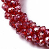 Faceted Transparent Glass Beads Stretch Bracelets BJEW-S144-002C-03-3