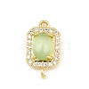 Brass Micro Pave Clear Cubic Zirconia Connector Charms CU-CBAFB7D-04G-02-1