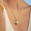 1pc Brass Chain with Alloy Letter Pendants Necklaces NJEW-LP0001-41H-G-4
