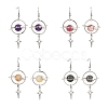 4 Pairs 4 Styles Natural Gemstone & Alloy Pendant Dangle Earrings EJEW-TA00818-2