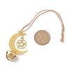 3Pcs 3 Colors Alloy Moon with Star Pendant Decoration HJEW-JM02415-5