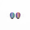 Rack Plating Rainbow Color Alloy Beads PALLOY-S180-371-2