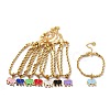 Brass Enamel Elephant Charm Bracelets BJEW-L652-22-G-1