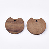 Undyed Walnut Wood Pendants X-WOOD-T023-04-2