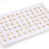 Footprint Brass Natural Pearl Stud Earrings PEAR-N020-05W-3
