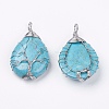 Synthetic Turquoise Big Pendants G-G956-A09-FF-2