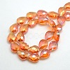 Electroplate Crystal Glass Teardrop Beads Strands EGLA-F066-M-2