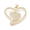 Brass Micro Pave Clear Cubic Zirconia Pendants KK-O-127-25G-1