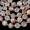Natural Black Gold Rutilated Quartz Beads Strands G-C116-A182-02-4