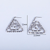Triangle Spiral Pattern Brass Stud Earrings FT5549-4