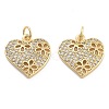Brass Pave Cubic Zirconia Pendants KK-U009-10F-G-1