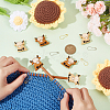 DIY Cattle Silicone Beads Knitting Needle Protectors/Knitting Needle Stoppers with Stitch Markerss IFIN-NB0001-55-3