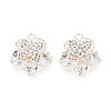 Brass Micro Pave Clear Cubic Zirconia Pendants KK-T077-31S-3