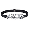 1Pc Black PU Elastic Chain Belt AJEW-FG0002-35B-1