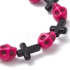 Halloween Cross & Skull Acrylic Bead Stretch Bracelets BJEW-JB12617-5