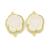 Rack Plating Brass Micro Pave Cubic Zirconia Link KK-M291-25E-1