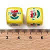 Printed Opaque Acrylic Beads SACR-A009-01E-3
