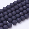 Baking Paint Frosted Glass Bead Strands X-GLAA-S031-10mm-38-2