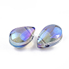 Electroplate Glass Charms X-EGLA-T014-04B-2