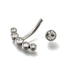 304 Stainless Steel Clear Cubic Zirconia Curved Barbell Belly Button Rings AJEW-D306-03P-04-3