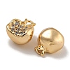 Brass Micro Pave Clear Cubic Zirconia Charms KK-U037-12G-03-2
