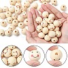 Printed Natural Wood European Beads WOOD-T019-13B-01-3