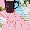 Heart Alloy Enamel Cup Pendant Decorations HJEW-AB00486-4