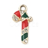 Christmas Themes Alloy Rhinestone Pendants PALLOY-P313-02B-G-1