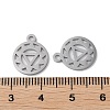 Non-Tarnish Chakra 304 Stainless Steel Charms STAS-F300-05P-3