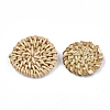 Handmade Reed Cane/Rattan Woven Beads WOVE-T006-131B-2