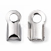 Tarnish Resistant 304 Stainless Steel Fold Over Crimp Cord Ends X-STAS-M009-01B-2