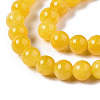 Natural Dyed Yellow Jade Gemstone Bead Strands G-R271-6mm-Y07-4