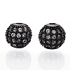 Rack Plating Brass Cubic Zirconia Beads ZIRC-S001-8mm-A04-3