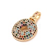 Brass Micro Pave Cubic Zirconia Pendants KK-C076-29O-G02-2