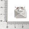 Brass Micro Pave Clear Cubic Zirconia Pendants CU-CBA4231-06A-P-3