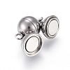 Tarnish Resistant 201 Stainless Steel Magnetic Clasps with Loops STAS-K200-03P-A-2