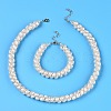 Natural Cultured Freshwater Pearl Beads Necklaces & Bracelets Jewelry Sets SJEW-N039-01-4