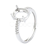 Adjustable 925 Sterling Silver 4 Prongs Ring Settings STER-K179-25P-1