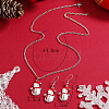 Christmas Alloy Enamel Dangle Earrings & Pendant Necklaces Sets for Women QO4736-1-3