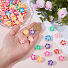 80Pcs Handmade Polymer Clay 3D Flower Plumeria Beads CLAY-DC0001-18B-3