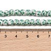Handmade Flower Printed Porcelain Ceramic Beads Strands PORC-M005-6mm-07-3