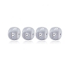 20Pcs Grey Cube Letter Silicone Beads 12x12x12mm Square Dice Alphabet Beads with 2mm Hole Spacer Loose Letter Beads for Bracelet Necklace Jewelry Making JX436P-1