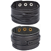 2Pcs 2 Styles Cowhide Leather Bracelets BJEW-CL0003-34B-1