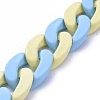 Handmade Opaque Spray Painted Acrylic Curb Chains AJEW-JB00615-02-1