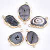 Electroplate Natural Druzy Agate Links connectors G-T112-07A-1