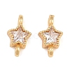 Brass Pave Clear Cubic Zirconia Connector Charms KK-CBA2DE6-04G-10-1